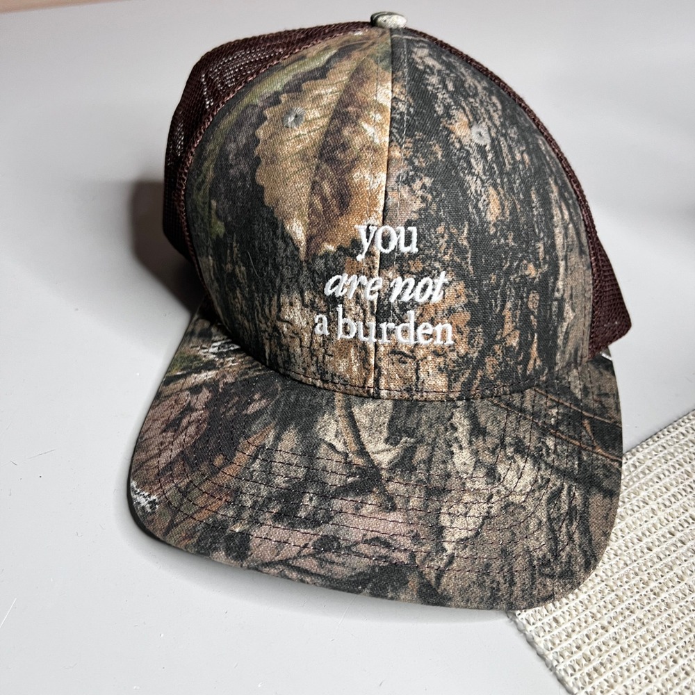 Outdoor Cap Camo Trucker Hat You Are Not A Burden Snapback Mesh Brown Camouflage